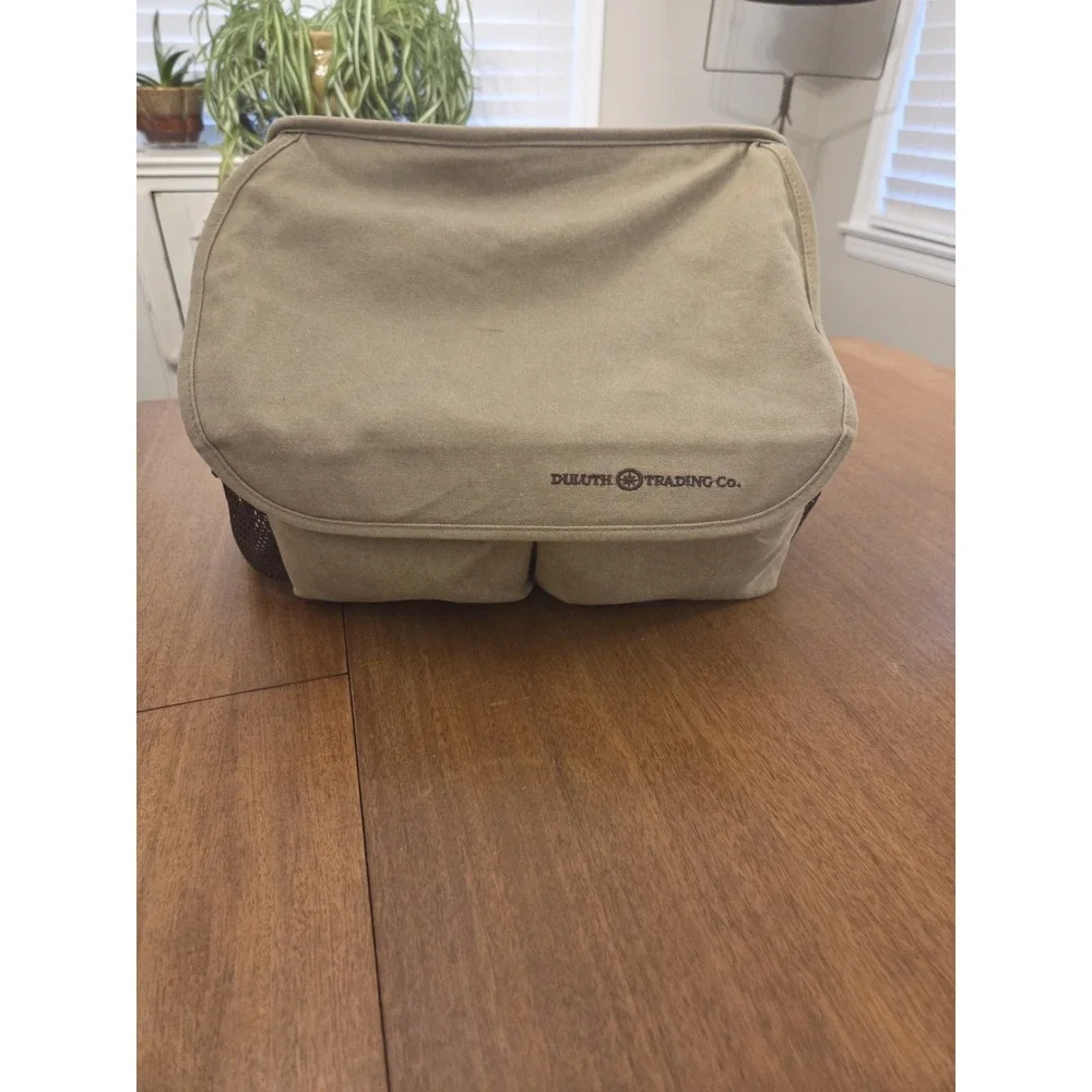 Duluth‎ Trading Co Canvas Laptop Shoulder Tote Messenger Organizer Bag Tan